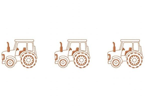 3 Tractors Embroidery