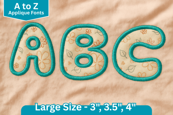 Bubblegum Stitch Applique Embroidery Font