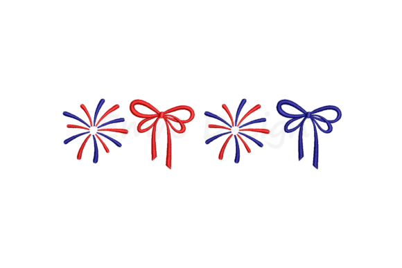 Coquette Patriotic Embroidery Design