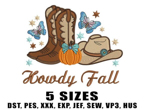 Cozy Fall Cowboy Embroidery Design