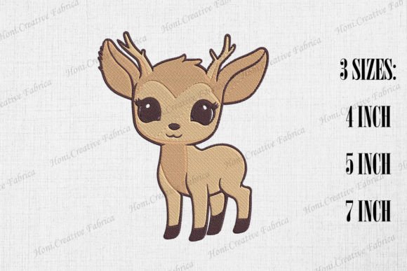 Cute Deer Embroidery Design