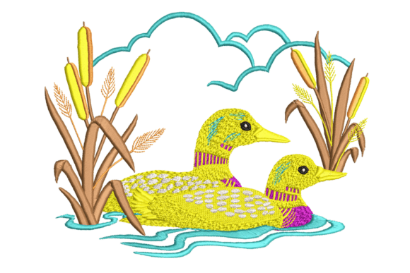Cute Duck Embroidery Design