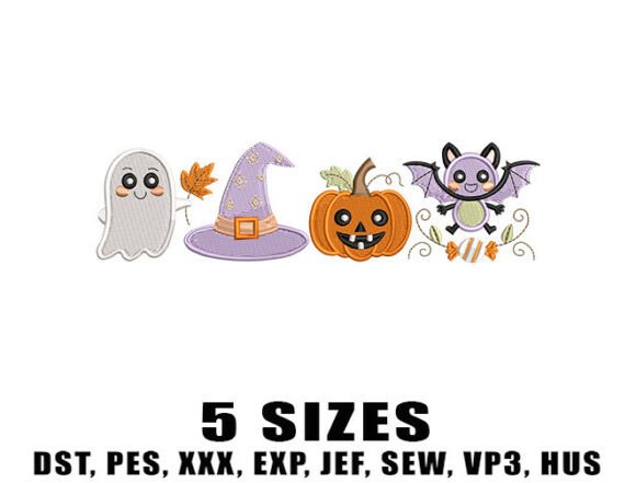 Cute Spooky Season Embroidery Design