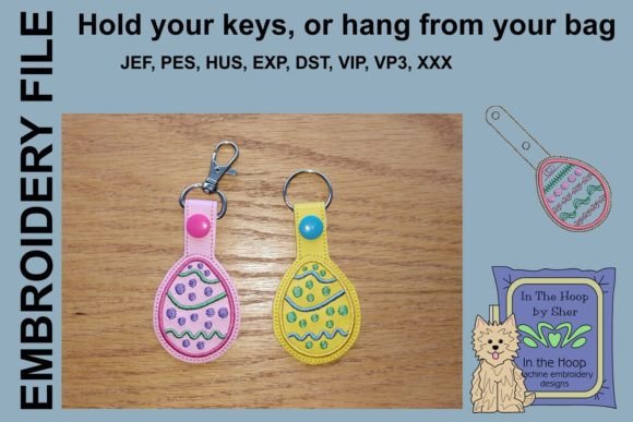 Easter Egg Key Fob: A Charming, Versatile Embroidery File for Personalized Gifts