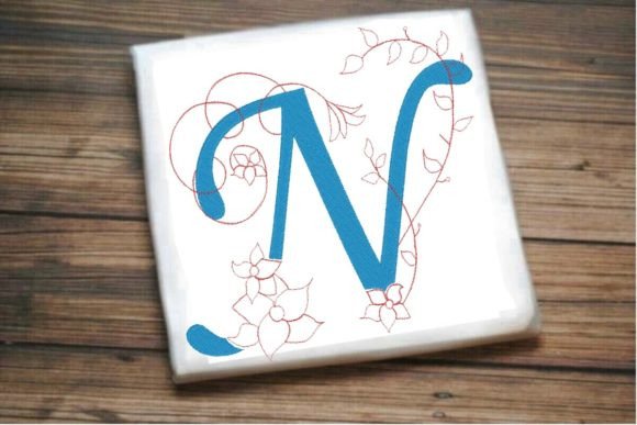 N Letter Vine Monogram Flower