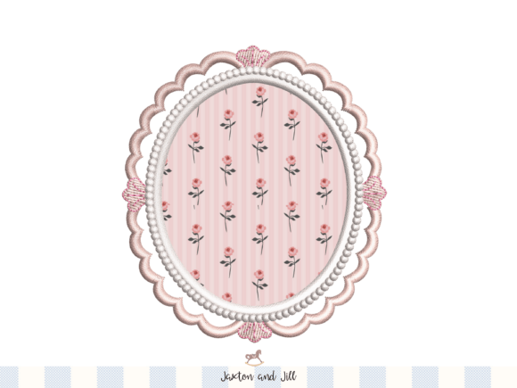 Oval Applique Embroidery Frame Design