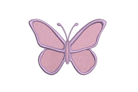 Pink and Lavender Butterfly Embroidery Design