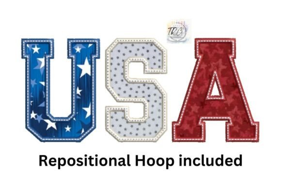 USA Applique Embroidery Design