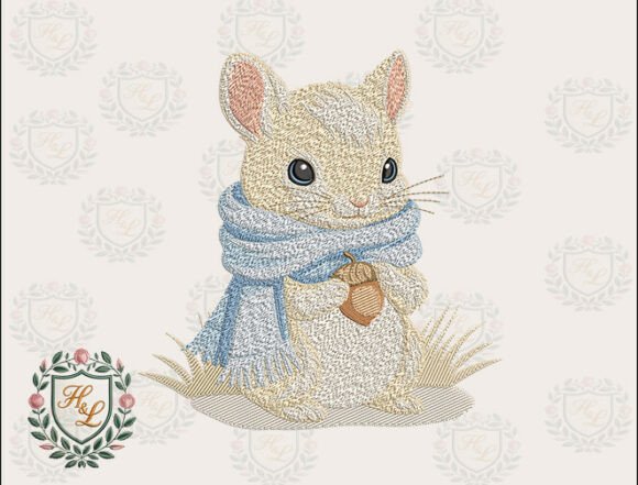 Winter Mouse Embroidery Files