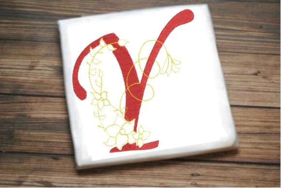 Y Letter Vine Monogram Flower